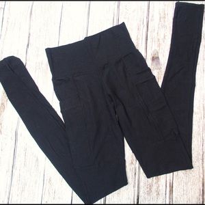 Flower Pot Handmade Black Lightweight Leggings